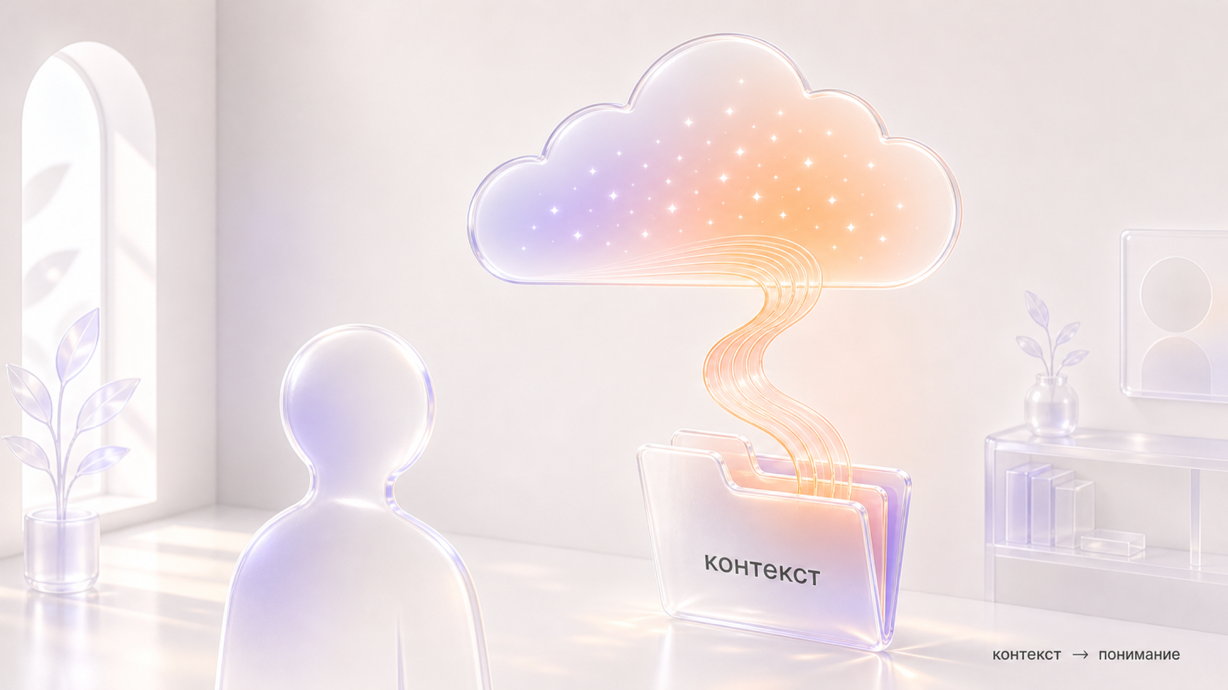 Контекст втекает в облако понимания
